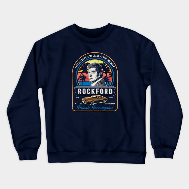 Rockford Investigations Crewneck Sweatshirt by Alema Art